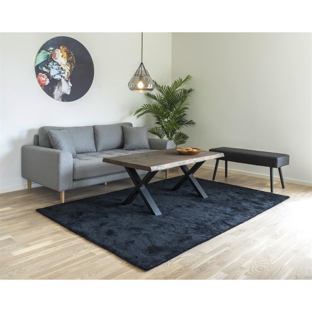 Soffbord modell Toulon i rökfärgad oljad ek med kurvig kant, 120x70xh50 cm