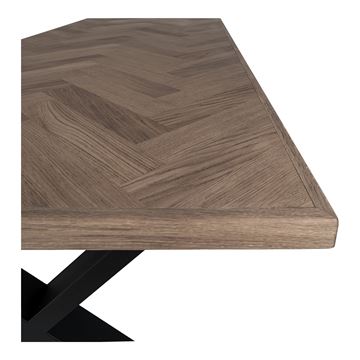 Matbord i rökt ekfaner med rak kant. 95x200x75 cm